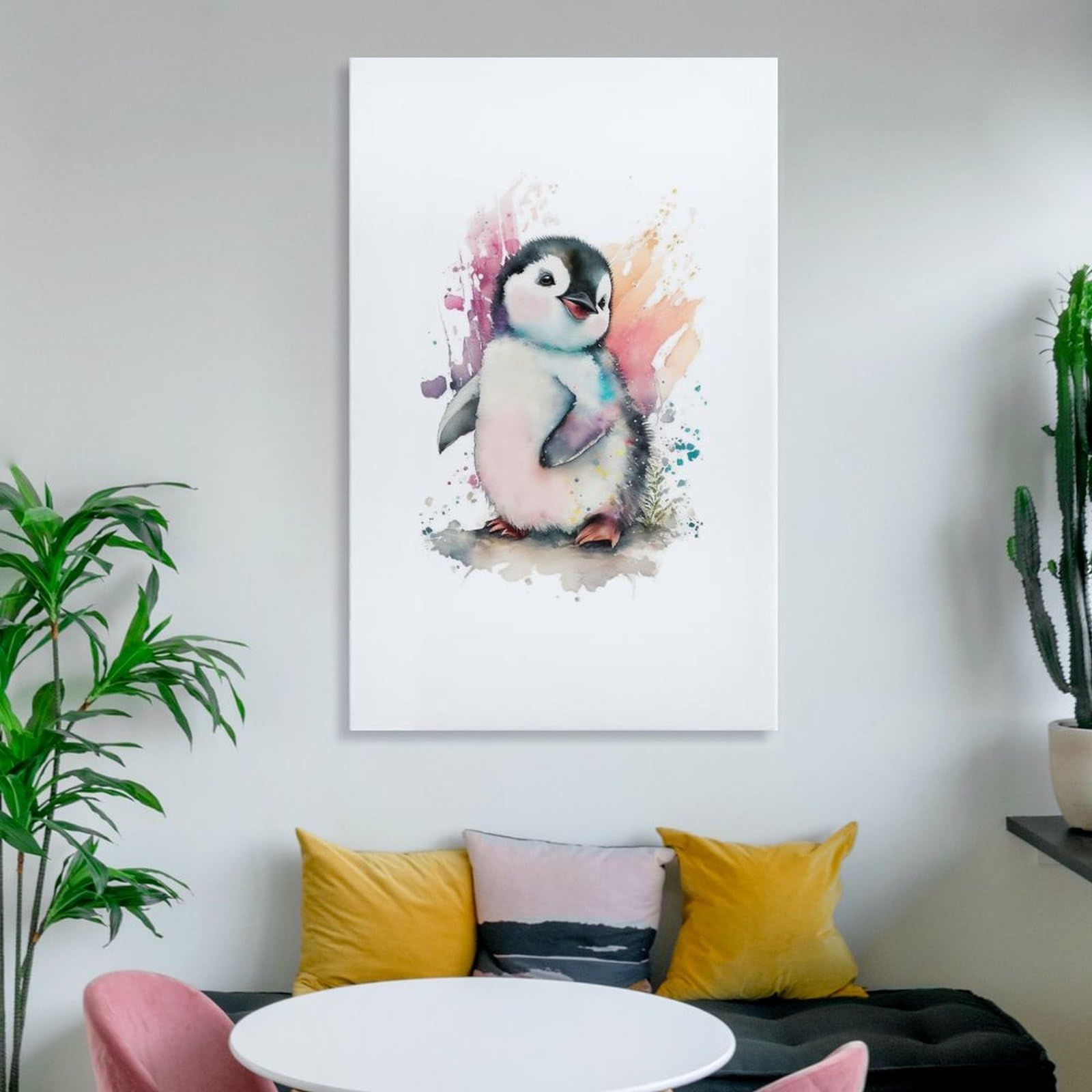 Amazon.co.jp: 水彩ペンギン アートパネル 表現力豊かなインク